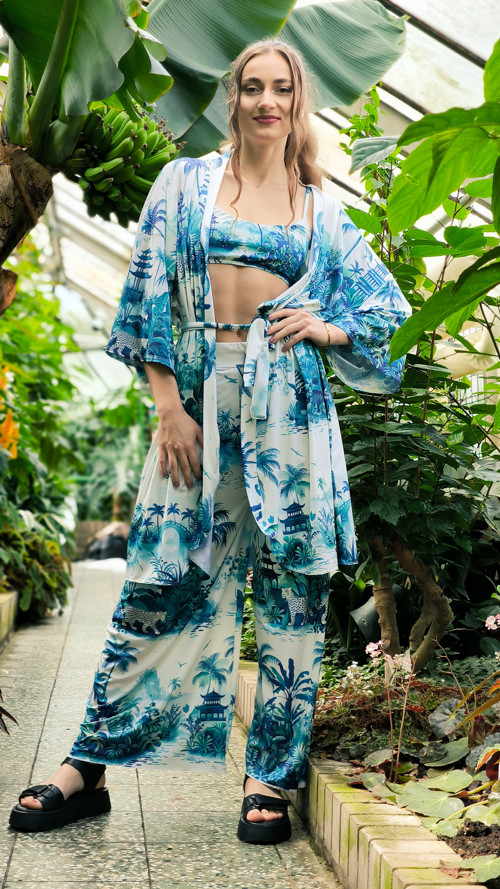 Kimono Pagodas bielo modre — foto 5