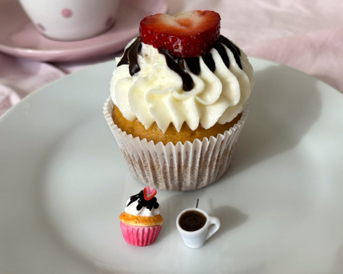 Náušnice DEWEWE cupcake a káva (pecky) — foto 2