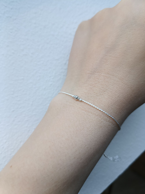 Náramek BASIC SILK (3) Luxury Silver ed. - white — foto 2
