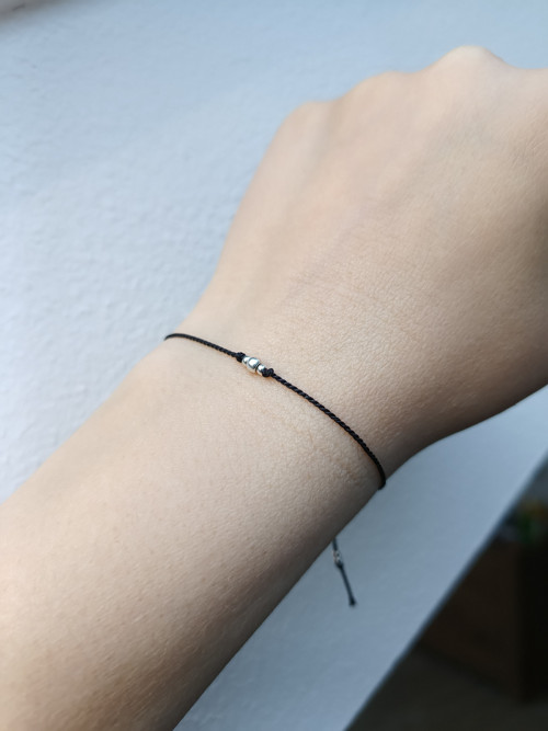 Náramek BASIC SILK (3) Luxury Silver ed. - black — foto 2