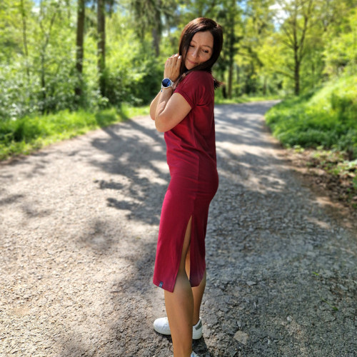 Vínové midi šaty Maud...S — foto 2