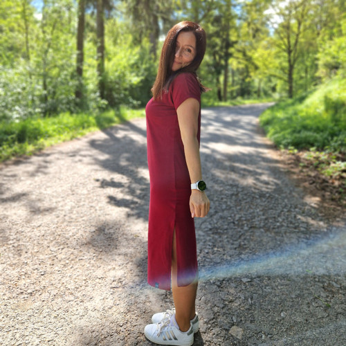 Vínové midi šaty Maud...M — foto 2