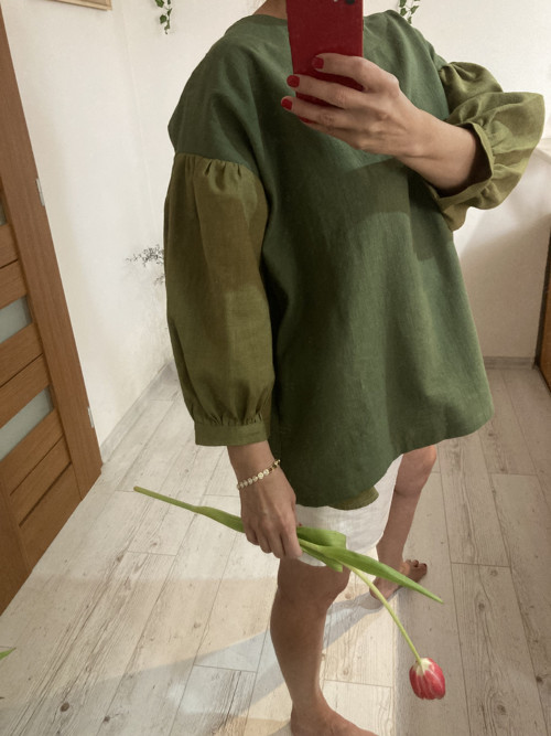 TOP/BLúZA ĽAN-ová / kaki/Green/ — foto 4