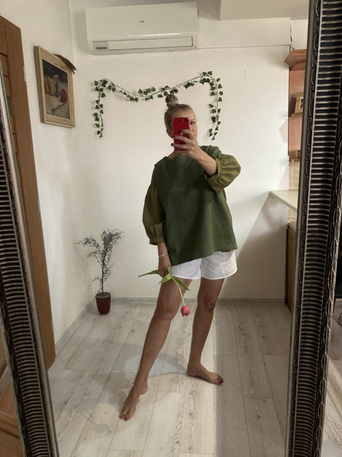 TOP/BLúZA ĽAN-ová / kaki/Green/ — foto 2