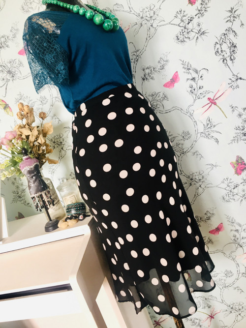 Sukně chic v puntíku černobílém — foto 3