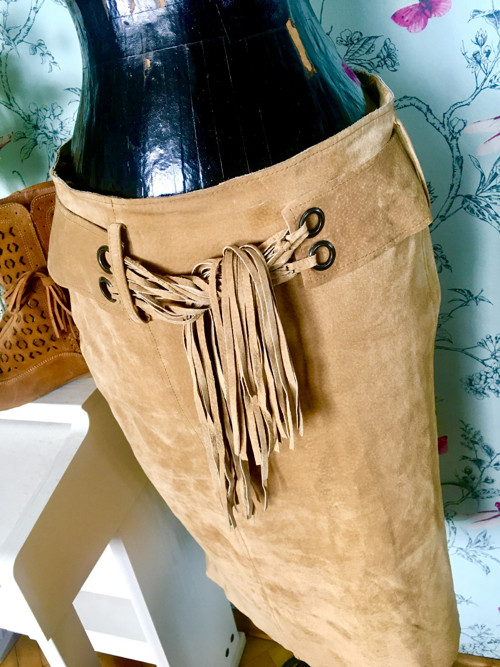 SLEVA!Sukně boho z broušené kůže — foto 3