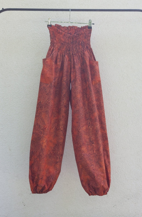 Turecké kalhoty Rezavé-bali batik — foto 6