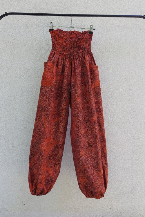 Turecké kalhoty Rezavé-bali batik — foto 5