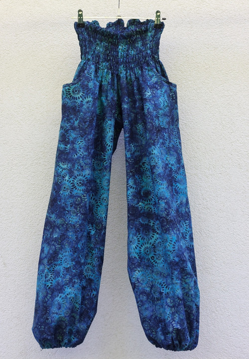Turecké kalhoty Modré-bali batik — foto 4