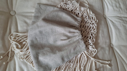 Macramé batůžek / smetana — foto 4