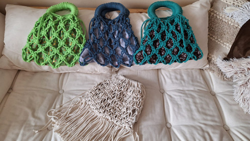 Macramé batůžek / smetana — foto 6