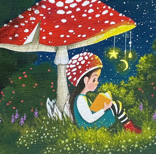 Muchomůrkové děvčátko - 20x20cm — foto 2
