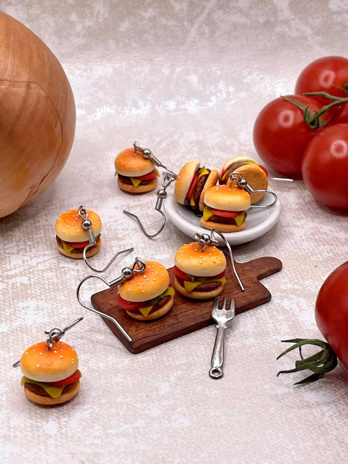 Náušnice hamburgery — foto 4