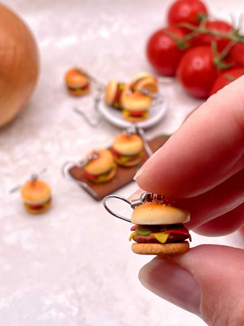 Náušnice hamburgery — foto 2