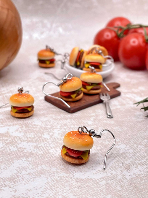 Náušnice hamburgery — foto 3