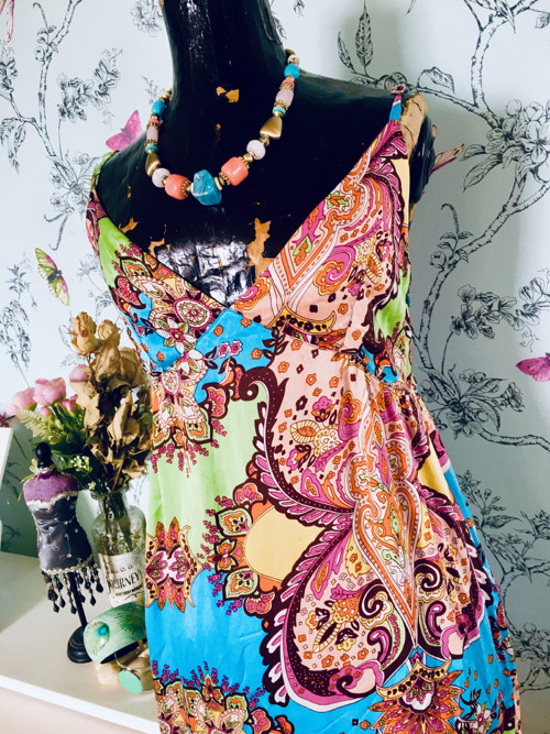 Šaty boho hippie, 100% hedvábí — foto 2