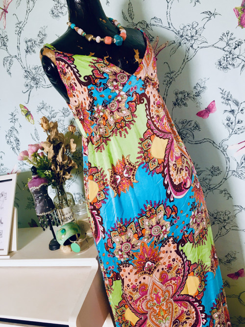 Šaty boho hippie, 100% hedvábí — foto 3