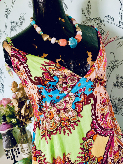 Šaty boho hippie, 100% hedvábí — foto 5