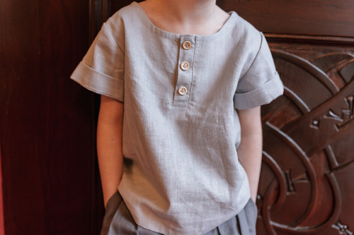Lněná košile pro kluka. 3-6 M — foto 5