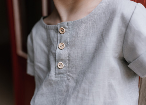 Lněná košile pro kluka. 3-6 M — foto 3