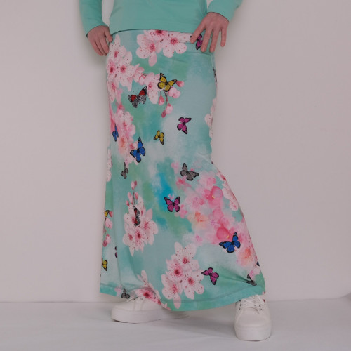 Maxi sukně - Motýlci na mintu — foto 4