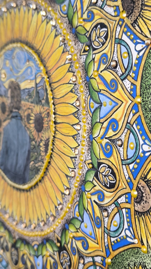 Slunečnicová mandala Vincent van Gogh — foto 3