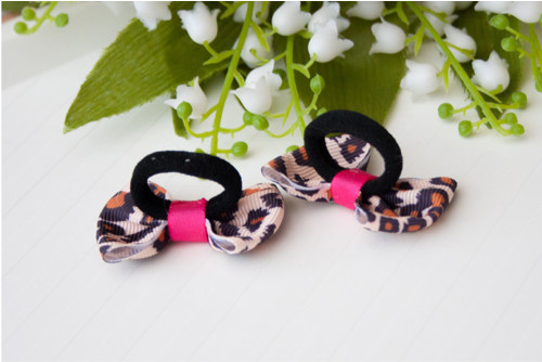 Gumičky do vlasov - Hnedé leopard — foto 2