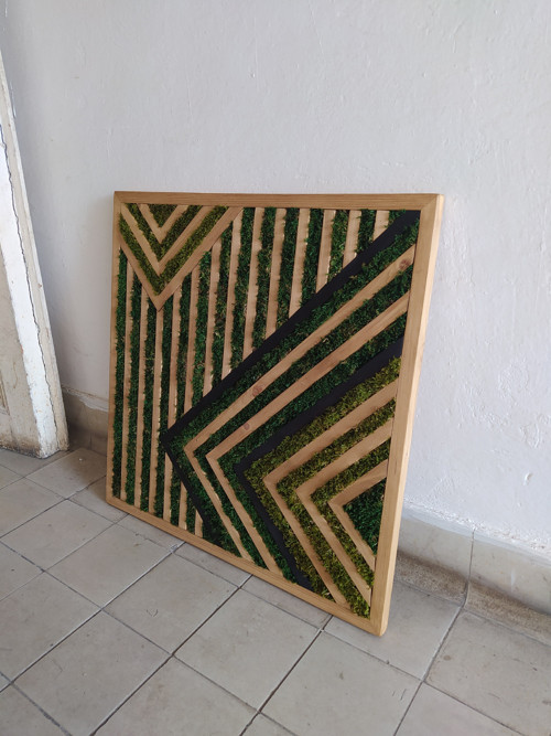 Dřevěný obraz s mechem DIMENZE — foto 3