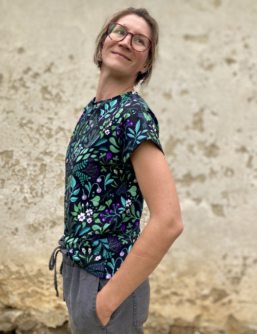 Oversize tričko zelené květy — foto 3
