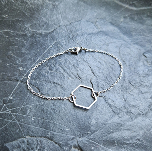 Ocelový náramek*hexagon*jemný — foto 3