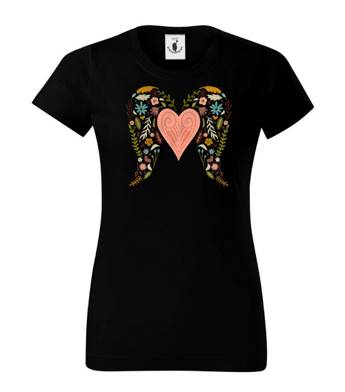 Tričko ︎ Heart With Floral Wings ︎ — foto 4