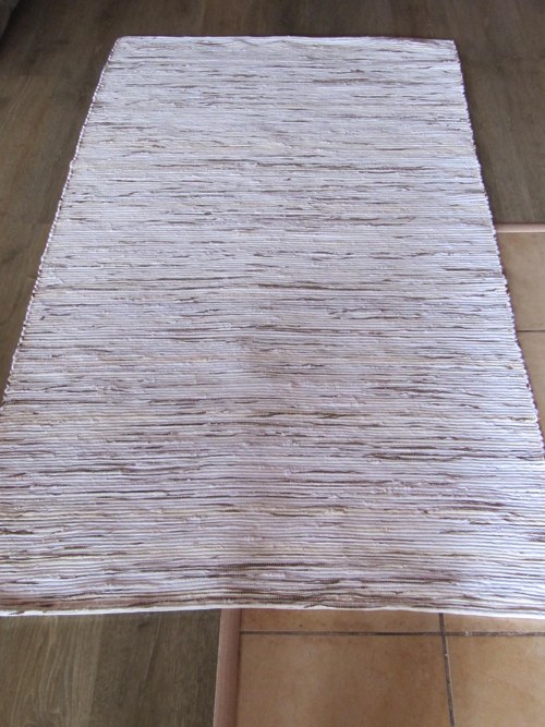 Ručně tkaný koberec 80x200 cm bílý — foto 2