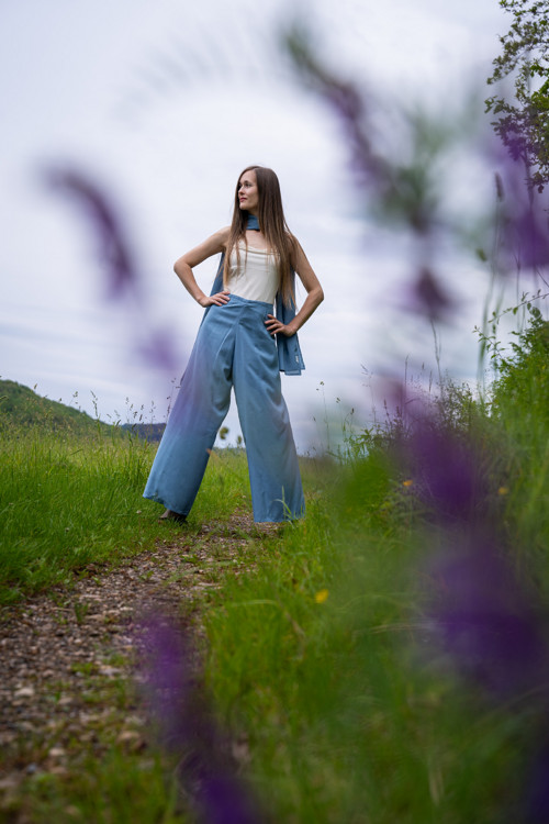 Zavinovací Kalhoty - Tiffany Blue — foto 4