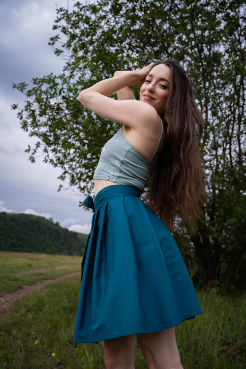 Zavinovací Sukně - Petrolejová — foto 6