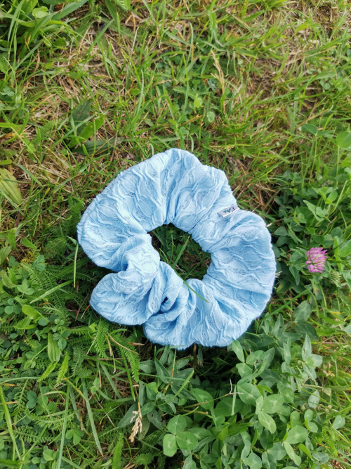 Gumička scrunchie VELKÁ - modrá — foto 2