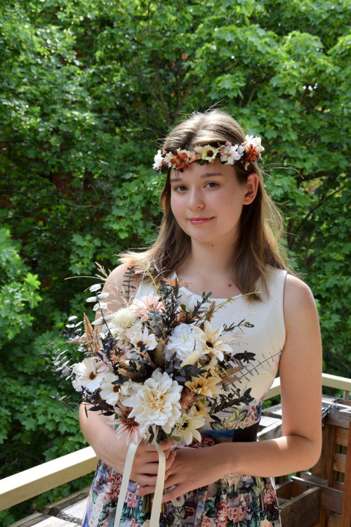 Věneček do vlasů Boho Ivory — foto 2