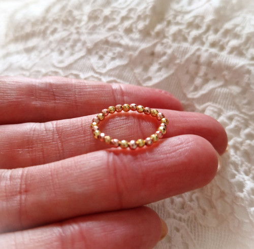 Broušený hematit*gold+rosegold*prsten — foto 3