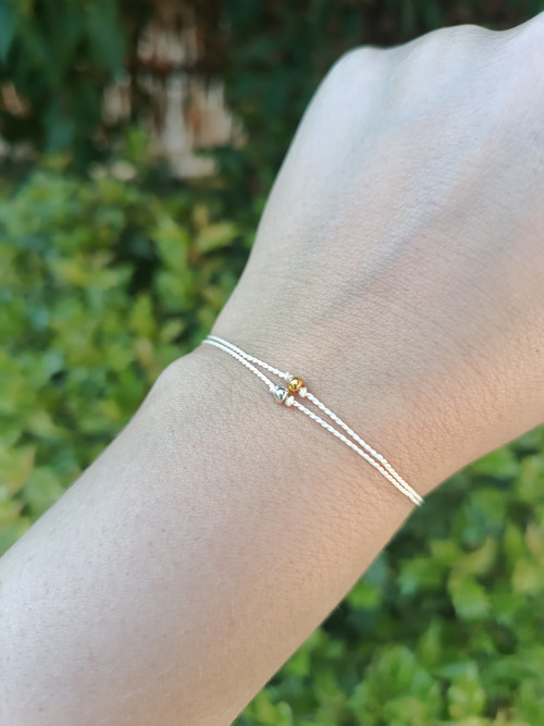 Náramek BASIC SILK (1) Luxury 24K Gold ed. - white — foto 2