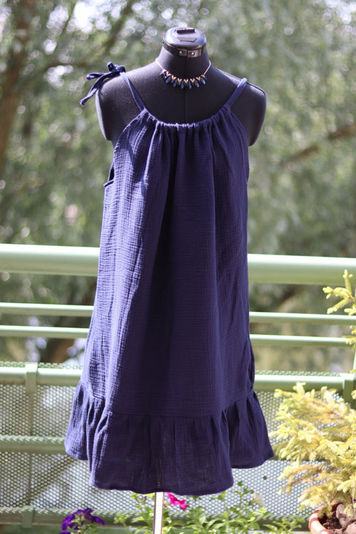 Mušelínové šaty -navy — foto 2