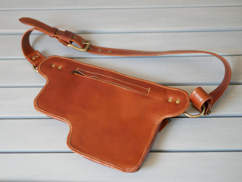Kožená ledvinka - Bum bag rezavá — foto 3