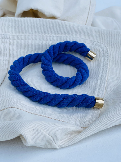 Lanový náhrdelník “ BLUE / KHAKI Minimalist” — foto 4