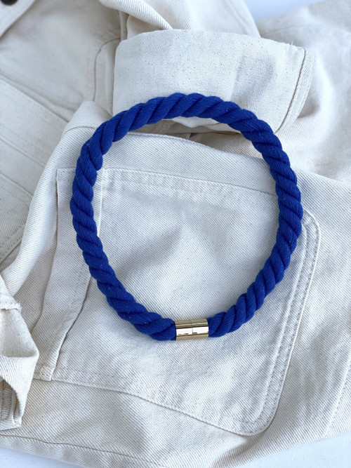 Lanový náhrdelník “ BLUE / KHAKI Minimalist” — foto 6