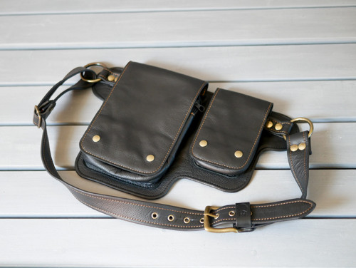 Kožená ledvinka - Bum bag černá — foto 2