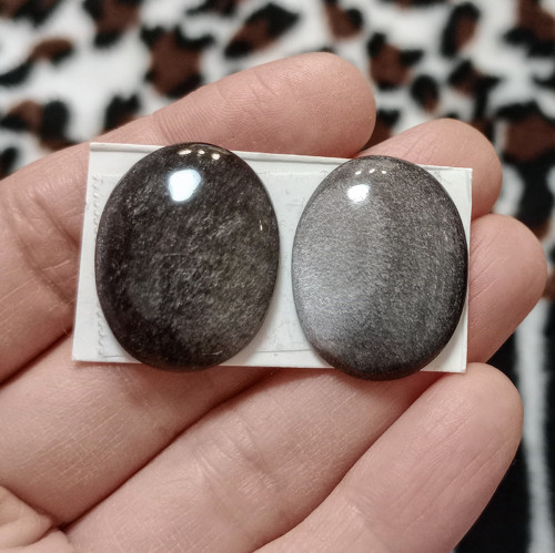 Obsidián - pár, ID 3943, 25x19 mm — foto 4