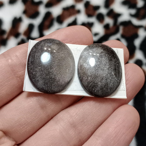 Obsidián - pár, ID 3943, 25x19 mm — foto 3