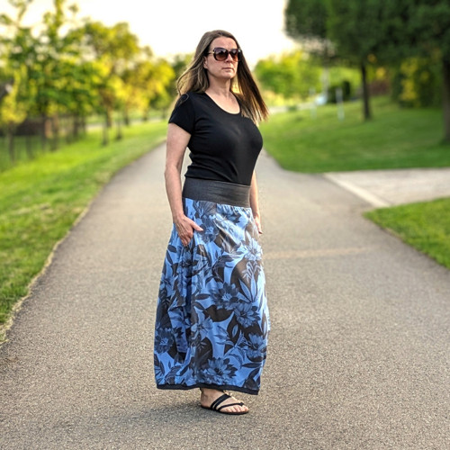 Sukně LINEX kytky na modré — foto 3