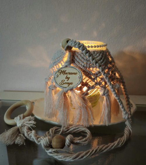 Boho Macrame Lucernička- krémová — foto 3