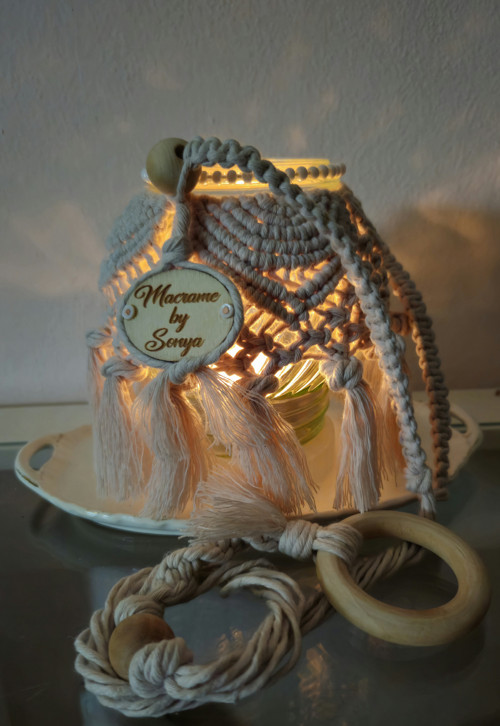 Boho Macrame Lucernička- krémová — foto 6