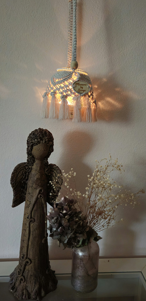 Boho Macrame Lucernička- krémová — foto 2