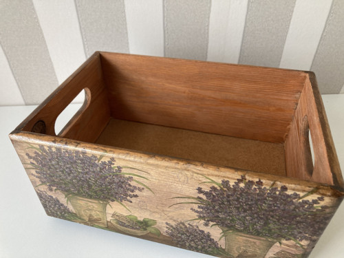 Dřevěný úložný box Lavender Meadow — foto 4